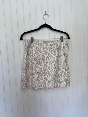 Storia Beige Snake Print Mini Skirt NWT size medium